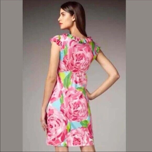 Lilly Pulitzer Clare Dress in First Impressions Hotty Pink Print - Picture 2 of 9